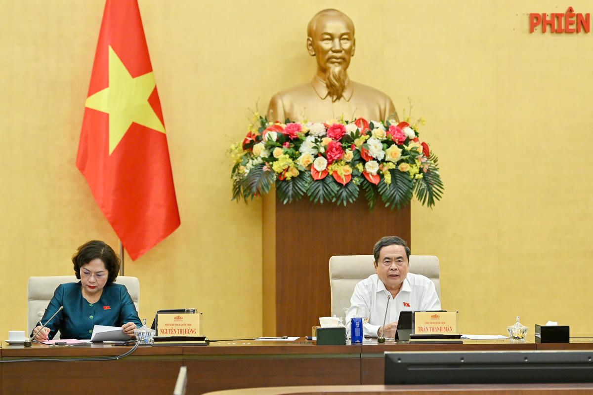 Chủ tịch Quốc hội Trần Thanh Mẫn chủ trì phiên họp (Ảnh: Quang Vinh)