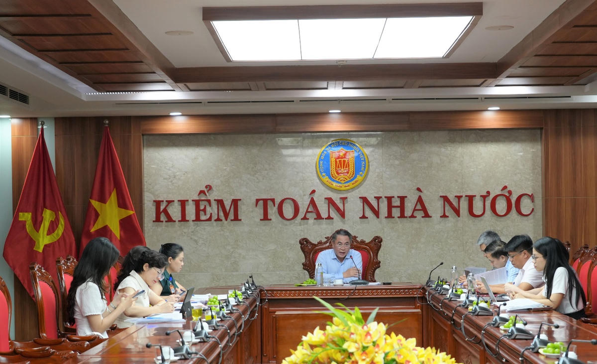 Phó Tổng Kiểm toán nhà nước Trần Minh Khương chủ trì Hội nghị. Ảnh: Q. Anh