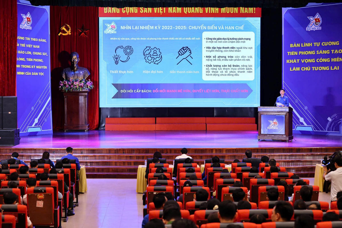 Điểm cầu Trung ương tại Học viện Thanh Thiếu niên Việt Nam. Ảnh: Trung ương Đoàn TNCS Hồ Chí Minh