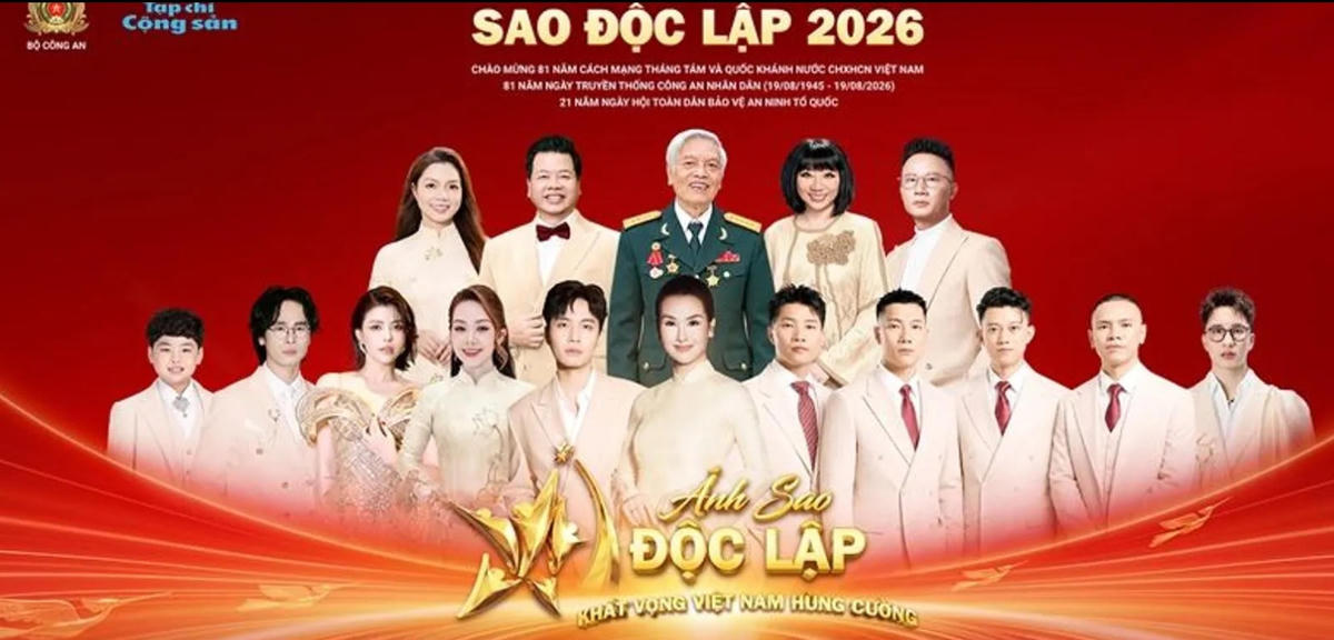 Chương trình “Sao Độc lập 2026” quy tụ nhiều nghệ sĩ tham gia.