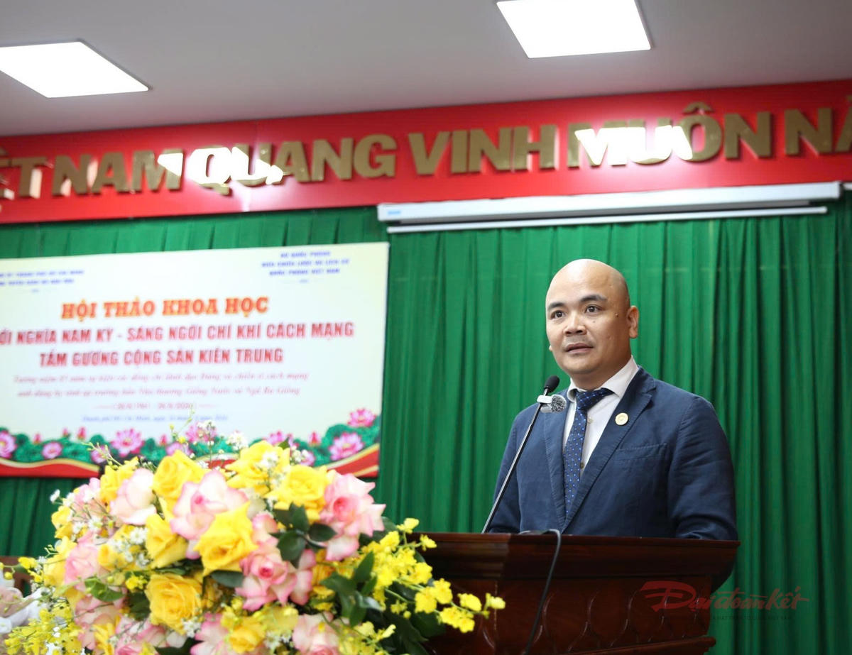 Ông Hà Huy Thanh, người nhà của cố Tổng Bí thư Hà Huy Tập chia sẻ về nỗ lực phát huy truyền thống, lan tỏa tinh thần yêu nước tới các thế hệ trẻ. Ảnh: T.Luân.