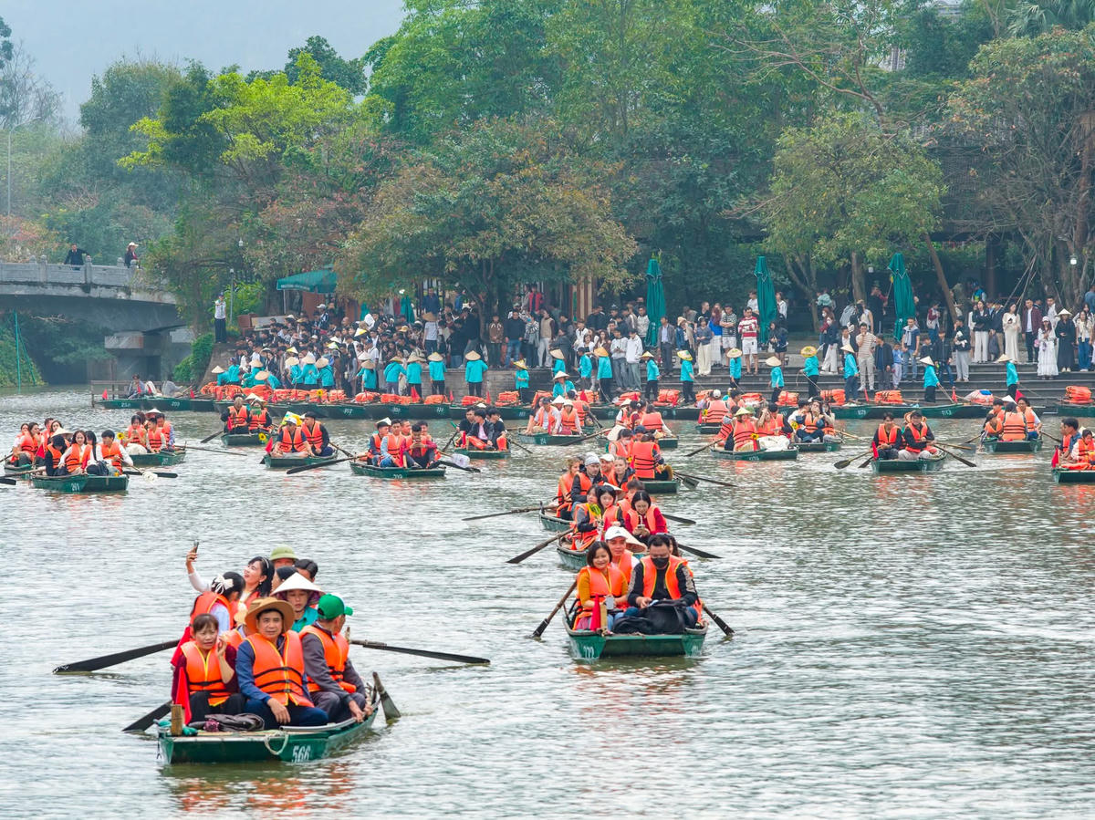Bến thuyền Tràng An. Ảnh: Di sản Tràng An
