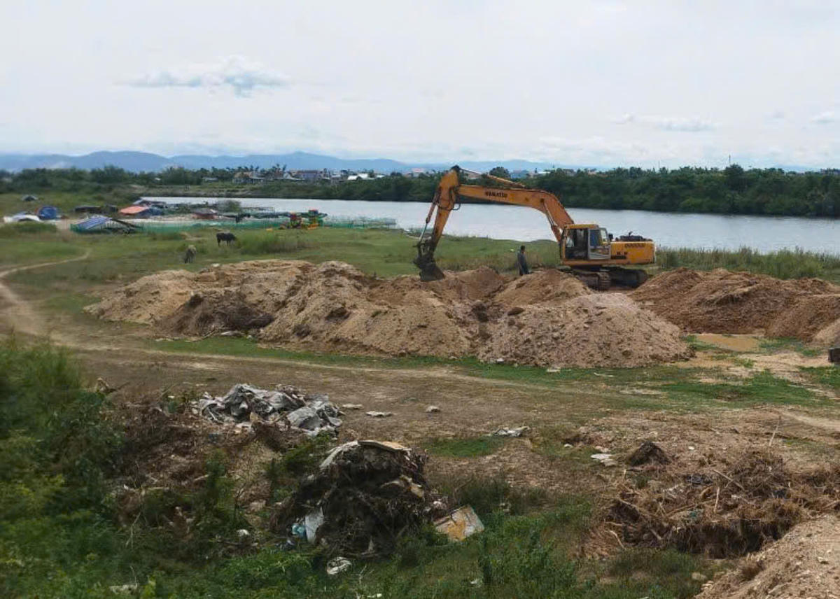 Khu vực nơi phát hiện số lượng cát khai thác trái phép. Ảnh: ĐS.