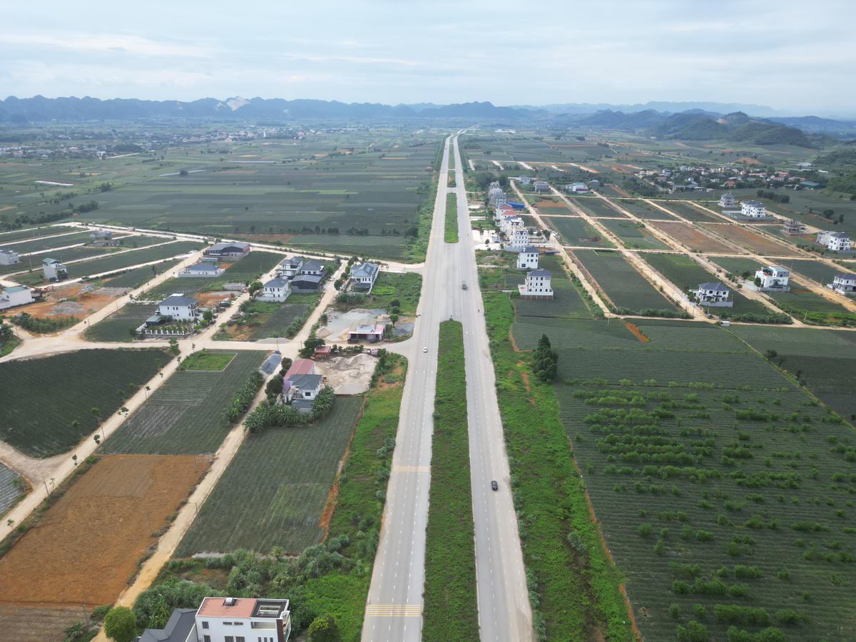 Những khu dân cư mới đang dần hình thành trên trục đại lộ Hoa Lư. Ảnh: Đình Minh