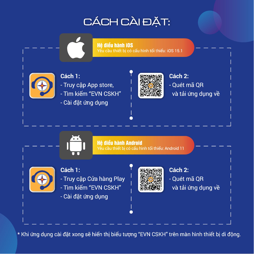 Cách cài đặt ứng dụng EVN CSKH.