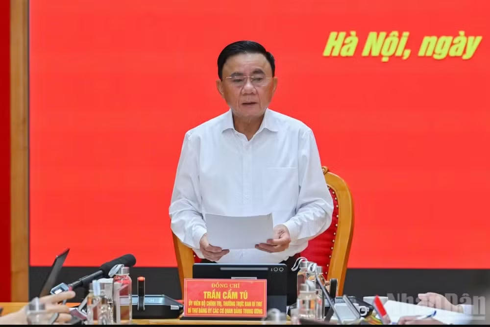 Đồng chí Trần Cẩm Tú, Ủy viên Bộ Chính trị, Thường trực Ban Bí thư. (Ảnh: THỦY NGUYÊN).