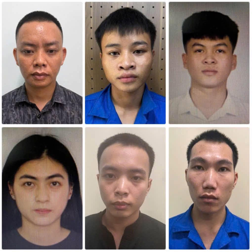Các đối tượng có liên quan trong vụ án. Ảnh: Công an tỉnh Phú Thọ.