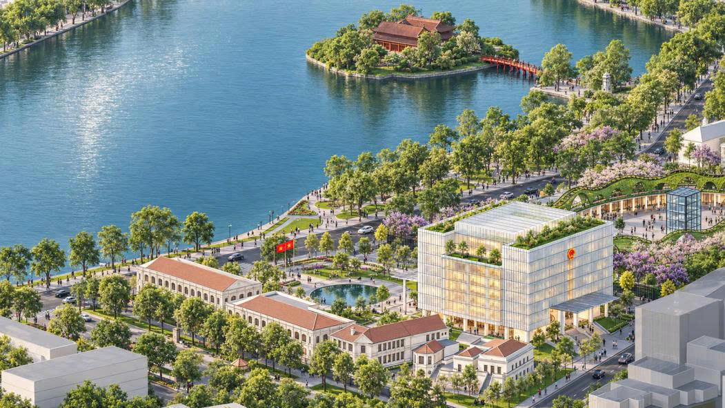 Hà Nội công bố hình ảnh mới nhất về phối cảnh không gian khu vực hồ Gươm