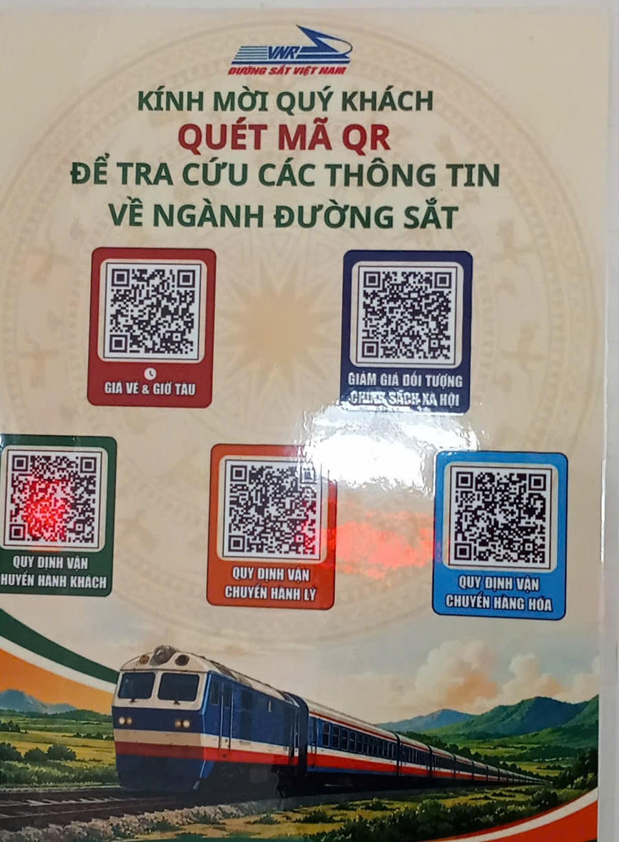 Quét mã QR để tra cứu thông tin về ngành đường sắt.