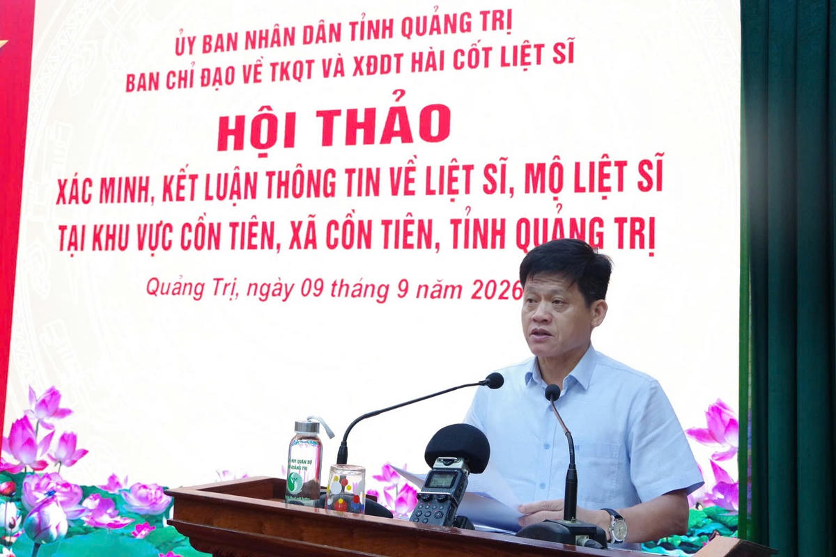 Ông Lê Văn Bảo phát biểu khai mạc hội thảo.  Ảnh: QSQT.