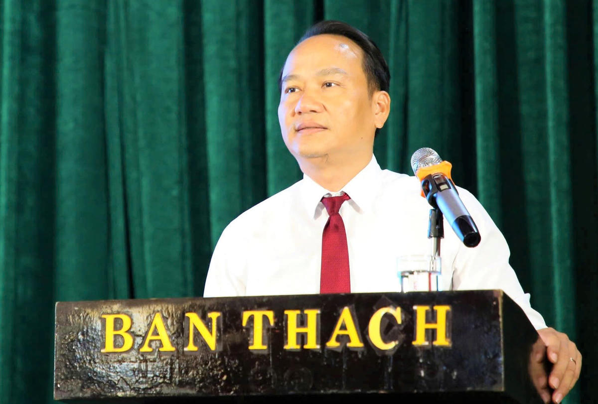 Ông Nguyễn Đình Vĩnh, Phó Bí thư Thành ủy, Chủ tịch Ủy ban MTTQ Việt Nam thành phố phát biểu khai mạc hội nghị tập huấn. Ảnh: CĐ.