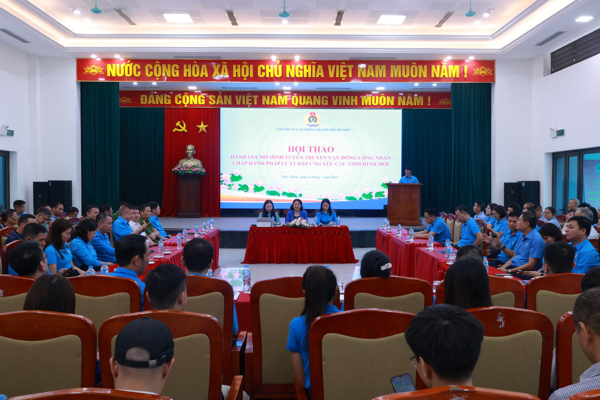 Công đoàn Thủ đô tổ chức hội thảo để đẩy mạnh tuyên truyền, phổ biến giáo dục pháp luật cho người lao động. Ảnh: PV
