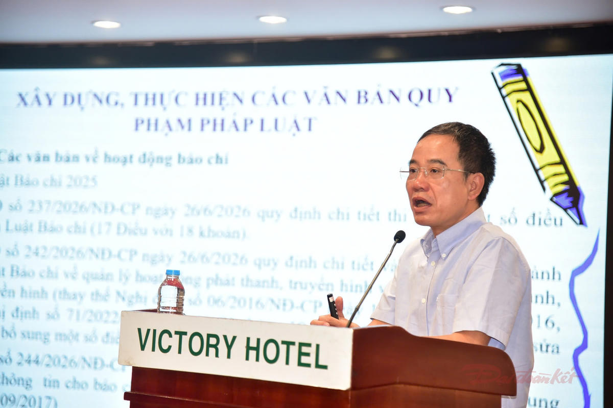Ông Nguyễn Văn Hiếu, Phó Cục trưởng Cục Báo chí (Bộ Văn hóa, Thể thao và Du lịch) phát biểu. T.Luân.