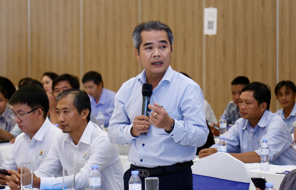Đại diện doanh nghiệp phát biểu tại hội thảo. Ảnh: Thanh Tiến