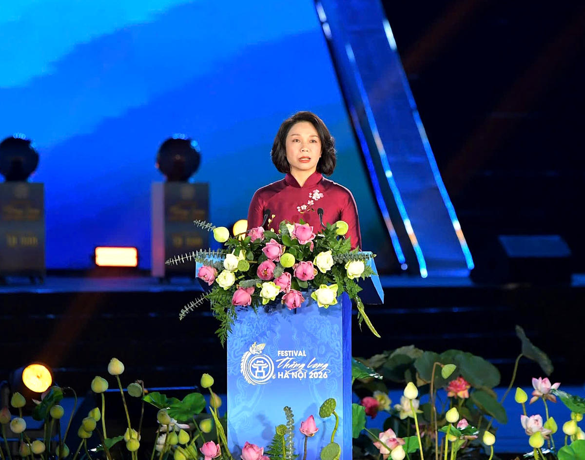 Phó chủ tịch UBND TP.Hà Nội Vũ Thu Hà phát biểu khai mạc.