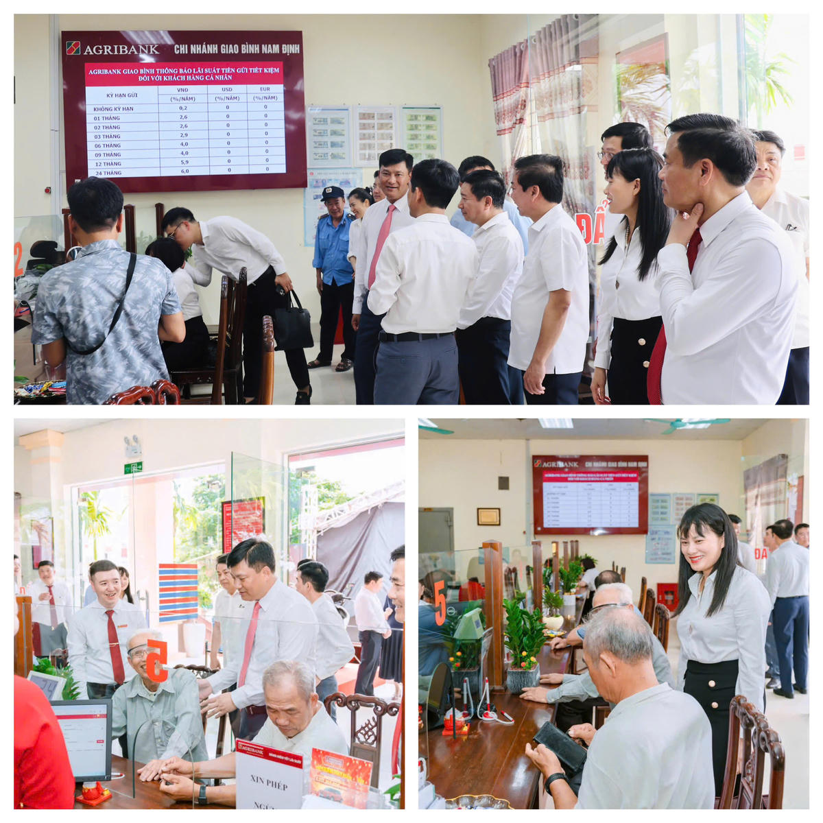 Tổng giám đốc Phạm Toàn Vượng và các thành viên Ban điều hành nắm bắt tình hình hoạt động và công tác khách hàng tại trụ sở của các chi nhánh thực hiện công tác sắp xếp mạng lưới&nbsp;