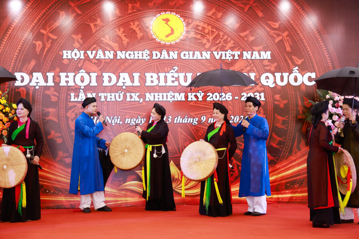 Tiết mục văn nghệ đặc sắc tại Đại hội. Ảnh: Quang Vinh.