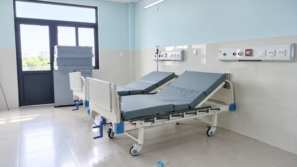 Máy móc, thiết bị tại tầng 7, Khu điều trị kỹ thuật cao bỏ không. Ảnh: Tấn Thành.