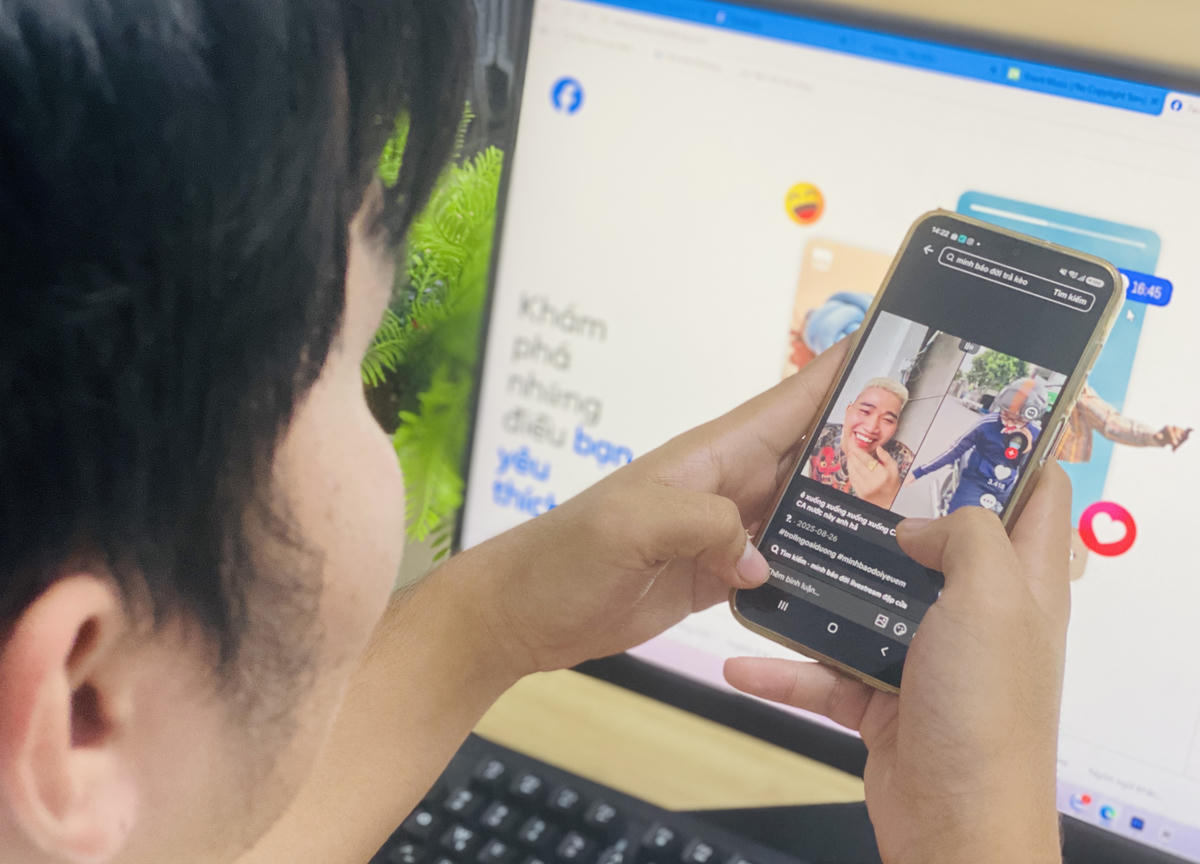 TikTok là một trong những nền tảng được giới trẻ sử dụng phổ biến, nơi các nội dung lệch chuẩn có thể nhanh chóng lan truyền. 	Ảnh: Võ Tùng
