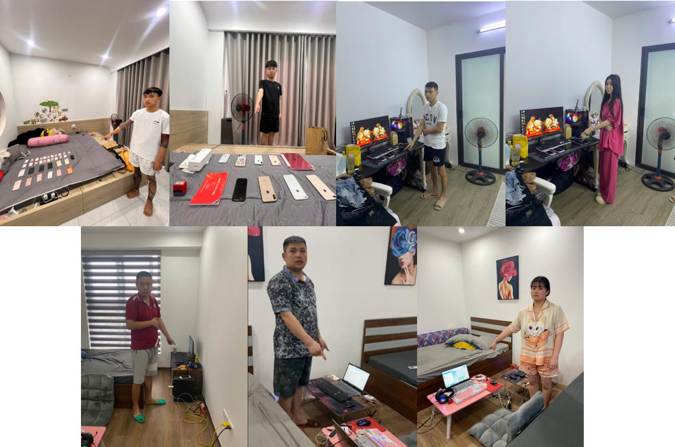 Hình ảnh một số đối tượng bị bắt giữ trong chuyên án. Ảnh: Công an TP Quảng Ninh