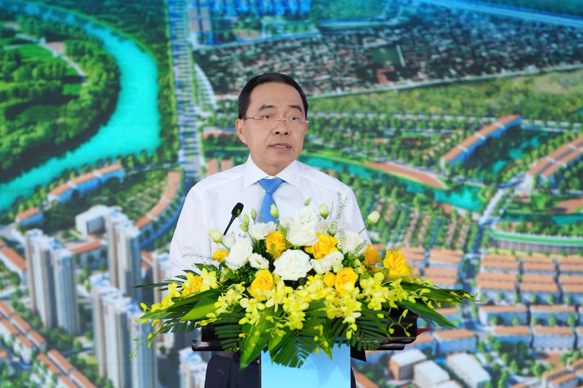 Ông Phạm Thiếu Hoa - Chủ tịch HĐQT Công ty Cổ phần Vinhomes, thành viên Tập đoàn Vingroup phát biểu tại Lễ khởi công