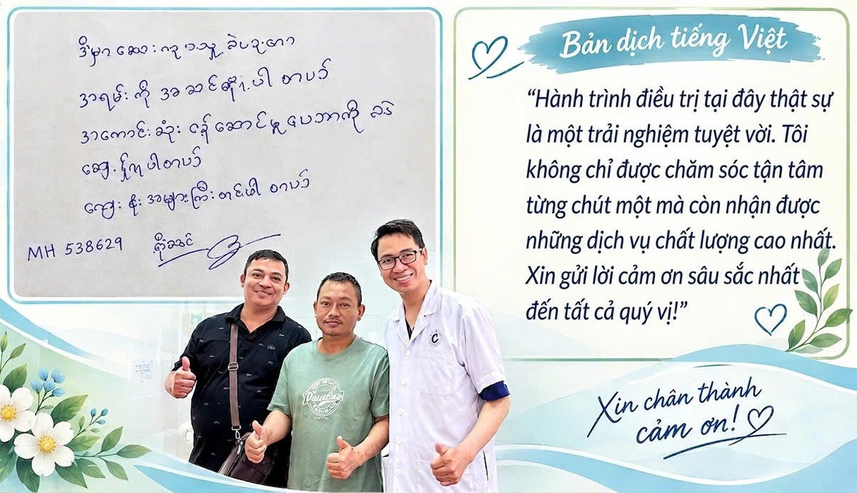 Thư cảm ơn của du khách gửi Bệnh viện C. Ảnh: Nguyễn Tú.