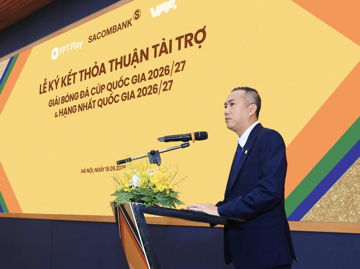 Ông Nguyễn Xuân Vũ, Thành viên HĐQT SACOMBANK phát biểu tại sự kiện.