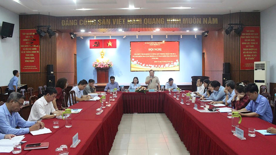 Một cuộc họp cụm thi đua của Ủy ban Kiểm tra Thành ủy TPHCM. Ảnh: Cổng TTĐT Thành ủy TPHCM.