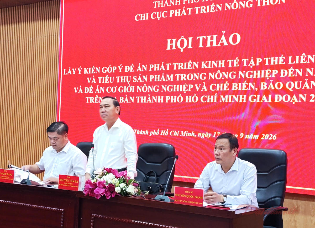 Ông Nguyễn Văn Đa, Phó Giám đốc Sở Nông nghiệp và Môi trường TPHCM phát biểu định hướng hội thảo. Ảnh: T.Luân. 