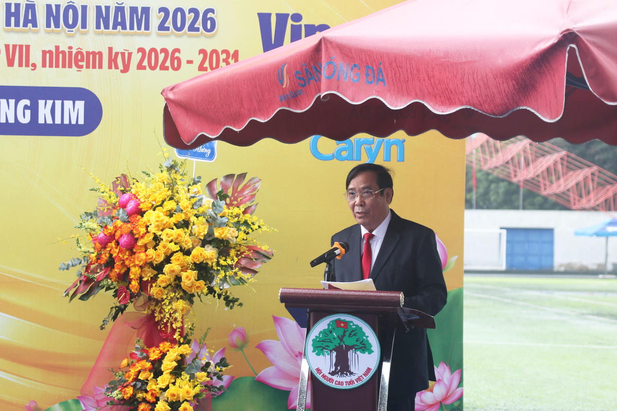Ông Nguyễn Thanh Bình - Chủ tịch Hội Người cao tuổi Việt Nam phát biểu tại chương trình.