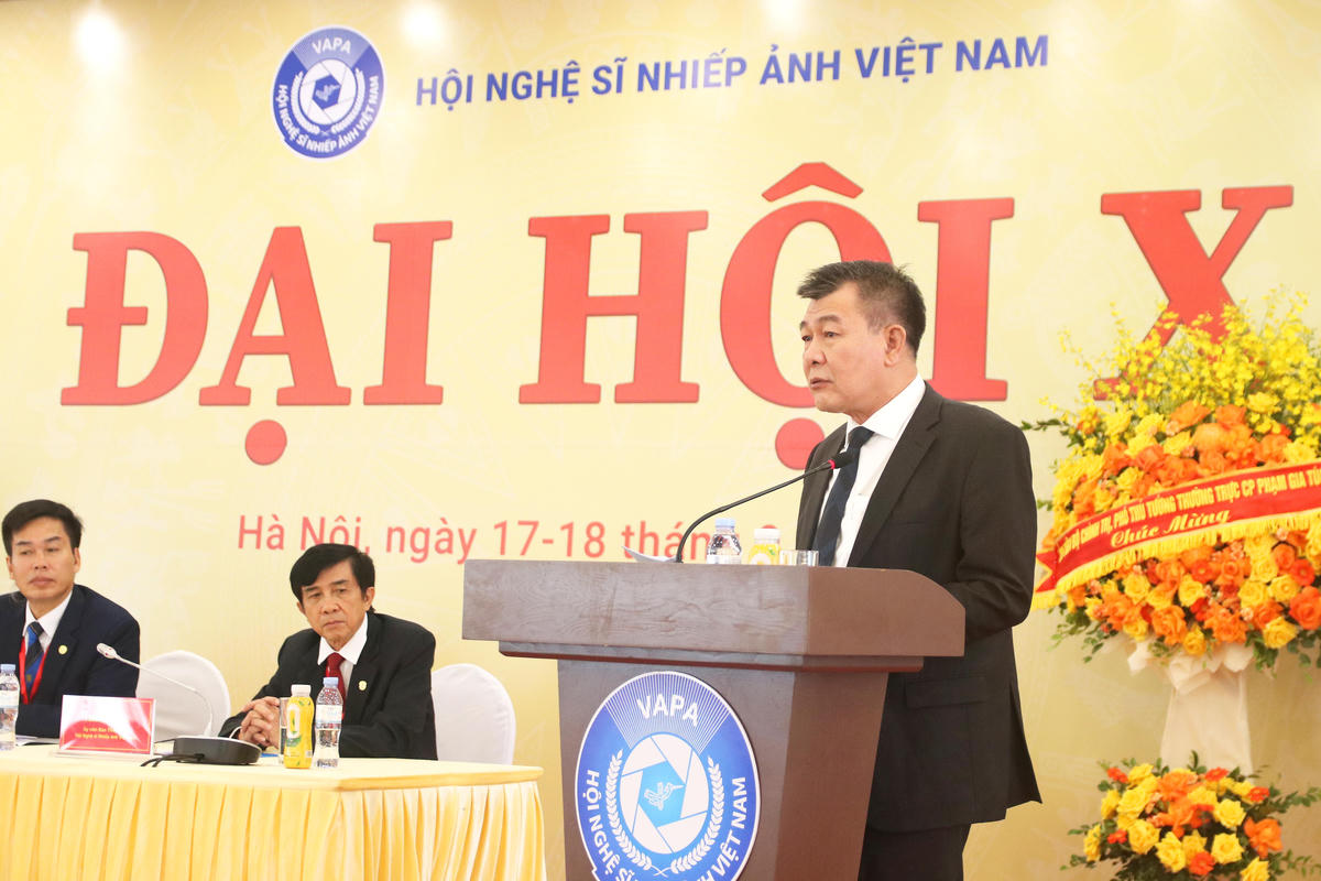 Phó Chủ tịch Ủy ban Trung ương MTTQ Việt Nam Nguyễn Đức Phong phát biểu tại Đại hội.