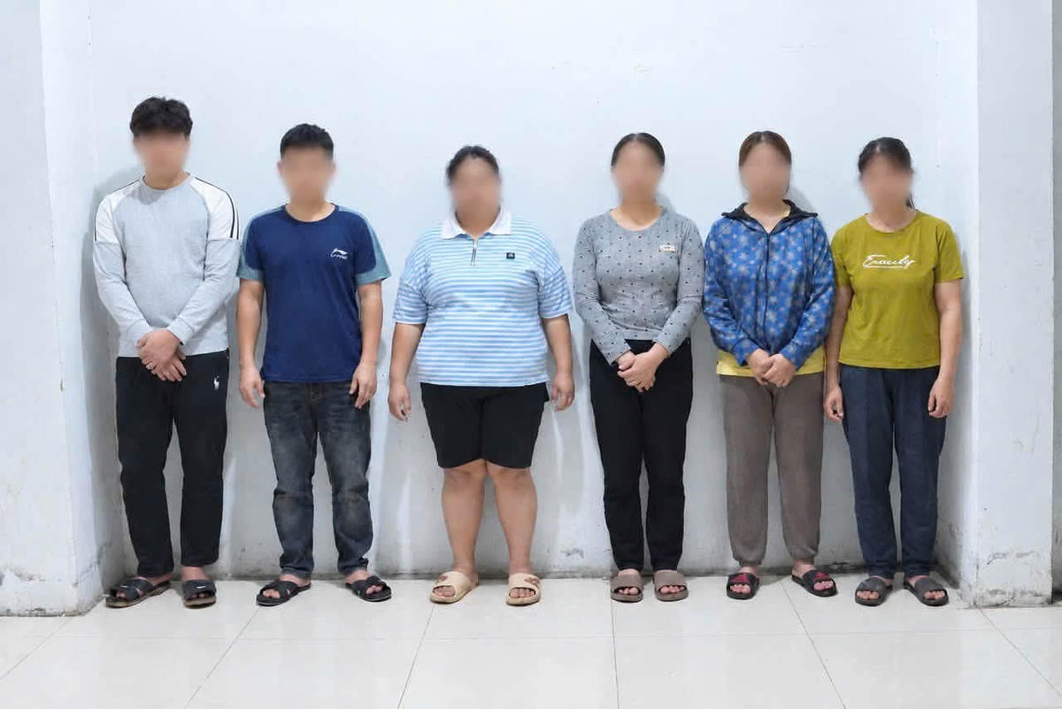 Một số đối tượng tại Cơ quan điều tra. Ảnh: Công an tỉnh Phú Thọ.