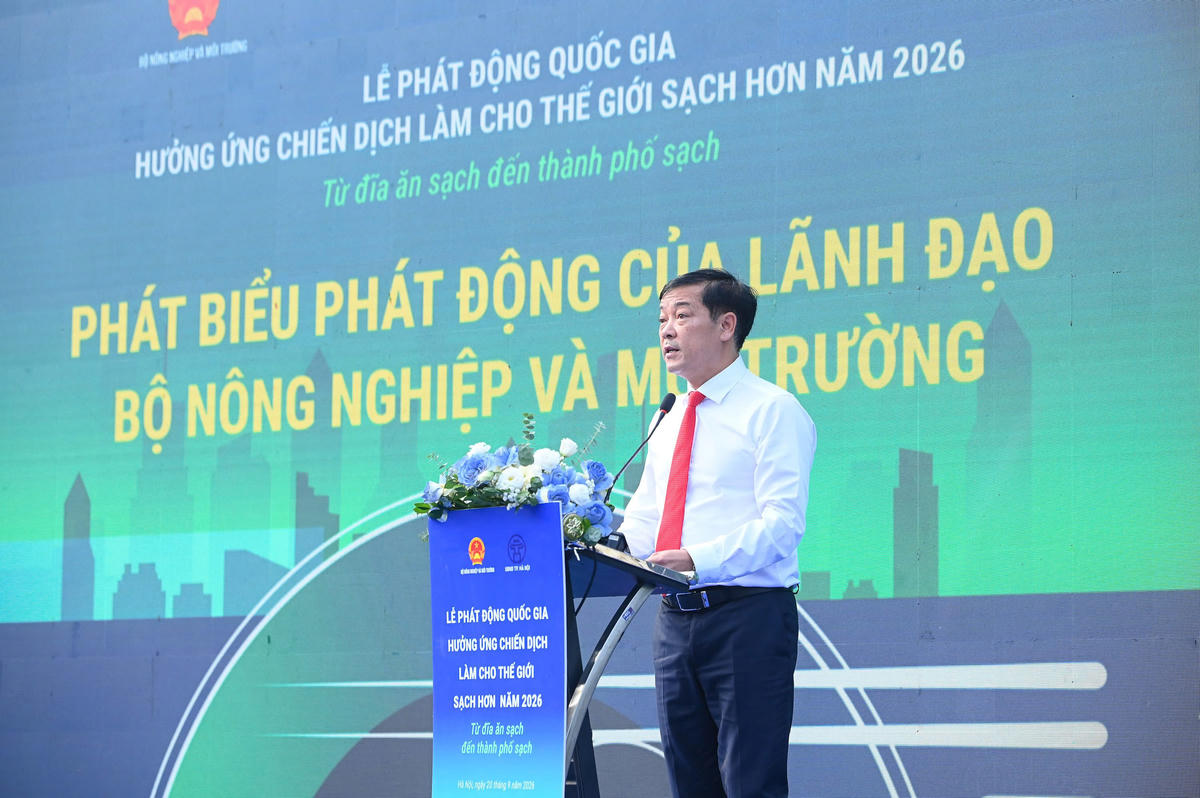 Thứ trưởng Bộ Nông nghiệp và Môi trường Lê Trọng Yên phát biểu tại sự kiện. Ảnh: Khương Trung