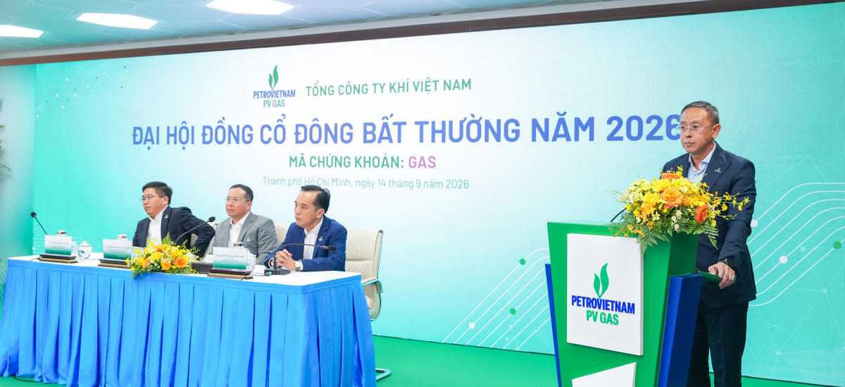 Thành viên HĐTV Petrovietnam Trần Bình Minh phát biểu tại Đại hội