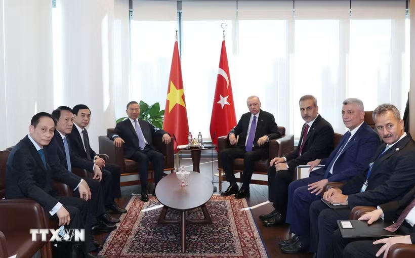 Tổng Bí thư, Chủ tịch nước Tô Lâm gặp Tổng thống Thổ Nhĩ Kỳ Recep Tayyip Erdogan. (Ảnh: Thống Nhất/TTXVN)
