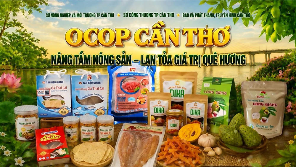 Nhiều sản phẩm OCOP đặc trưng của Cần Thơ được giới thiệu trong chương trình “OCOP Cần Thơ - Nâng tầm nông sản, lan tỏa giá trị quê hương”. 
