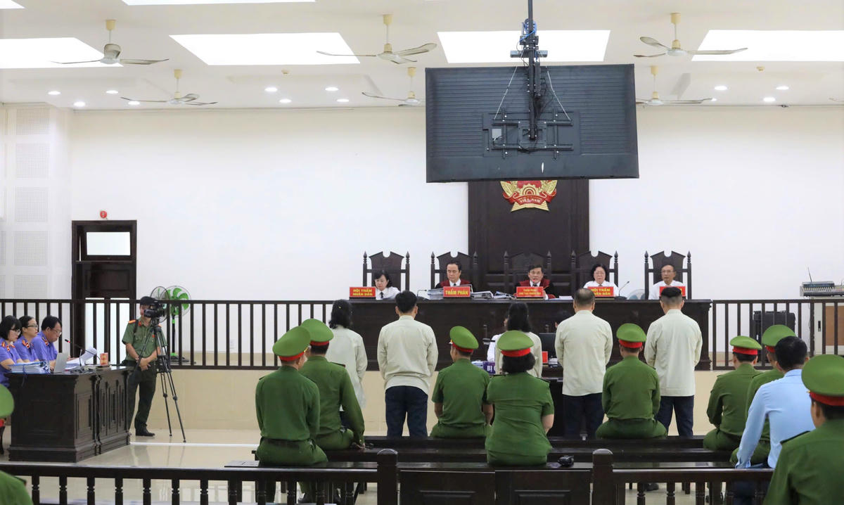 Quang cảnh xét xử tại TAND TP Đà Nẵng. Ảnh: CĐ.