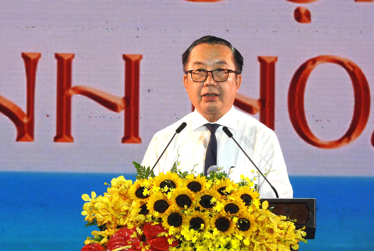 Ông Trần Thế Thuận, Giám đốc Sở Văn hoá và Thể thao TPHCM phát biểu tại buổi lễ. Ảnh: Đ.Xá.