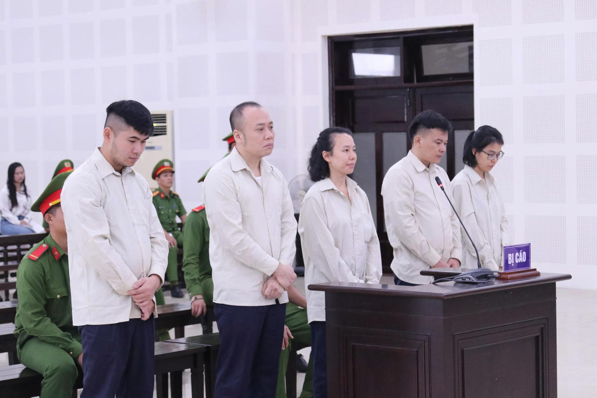 Các bị cáo tại TAND TP Đà Nẵng. Ảnh: TT.