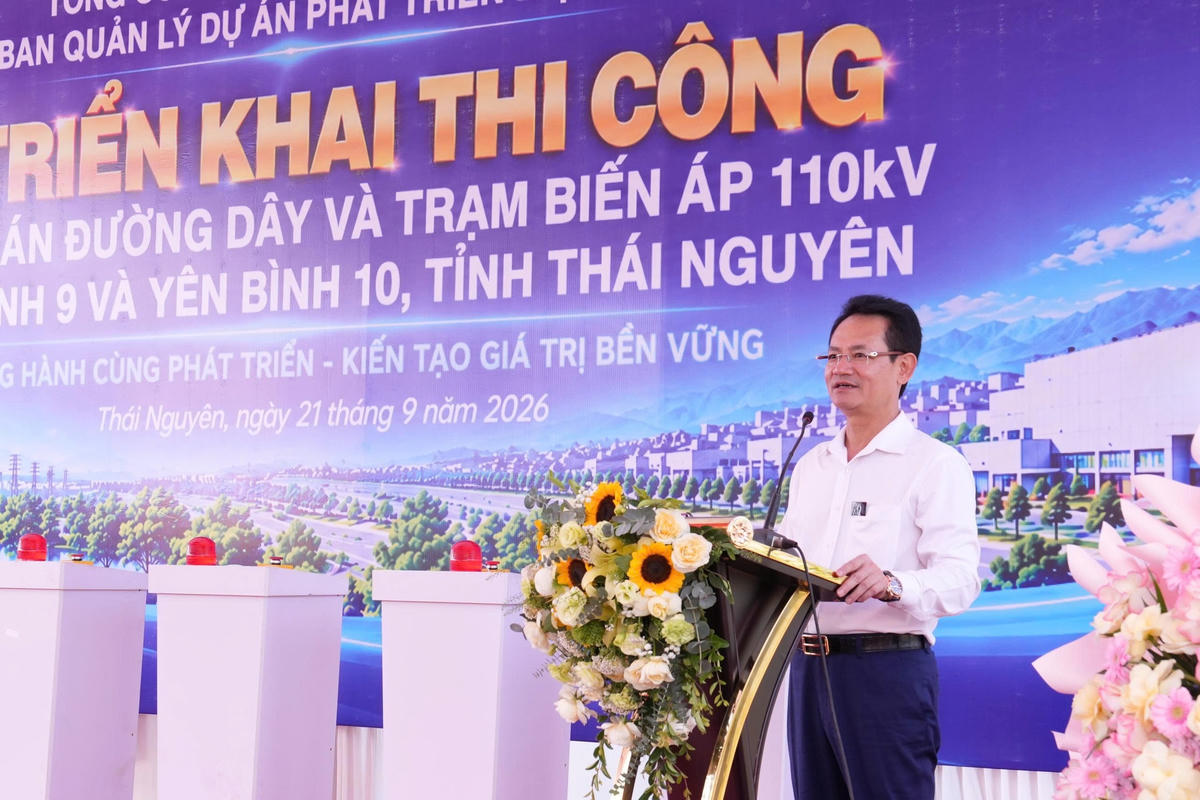 Ông Nguyễn Đức Thiện - Tổng Giám đốc EVNNPC phát biểu tại Lễ triển khai thi công hai dự án