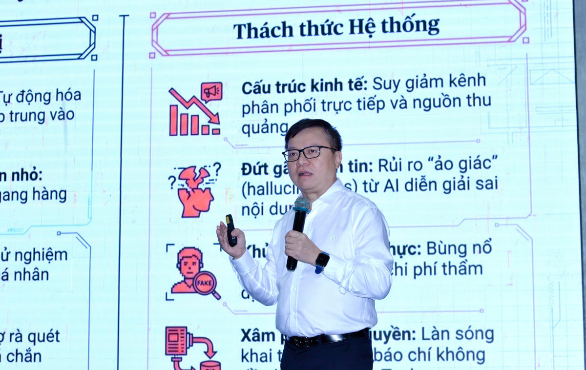 Theo nhà báo Lê Quốc Minh, nguồn tin phải được bảo vệ, bản quyền được tôn trọng và việc sử dụng AI phải minh bạch.