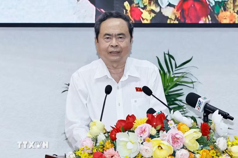 Chủ tịch Quốc hội Trần Thanh Mẫn phát biểu. (Ảnh: Doãn Tấn/TTXVN).