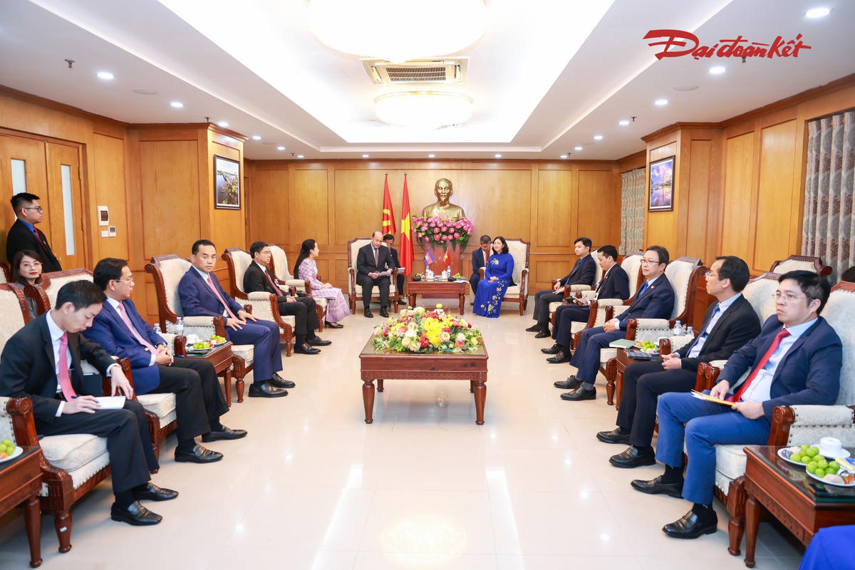 Quang cảnh buổi tiếp. Ảnh: Quang Vinh.