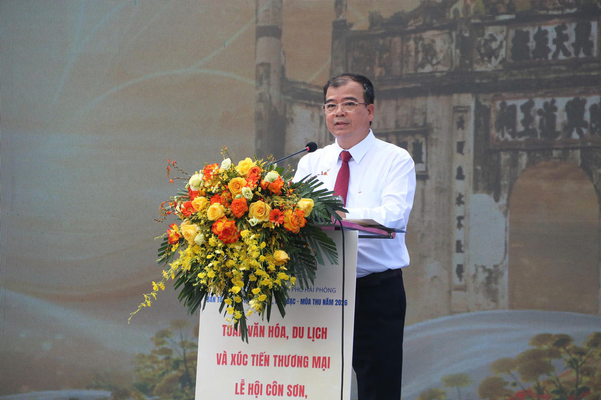 Phó Chủ tịch UBND TP Hải Phòng Nguyễn Minh Hùng phát biểu khai mạc. Ảnh: VD.