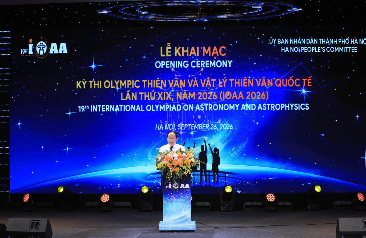 Phó Thủ tướng Chính phủ Lê Tiến Châu phát biểu tại lễ khai mạc kỳ thi IOAA 2026.