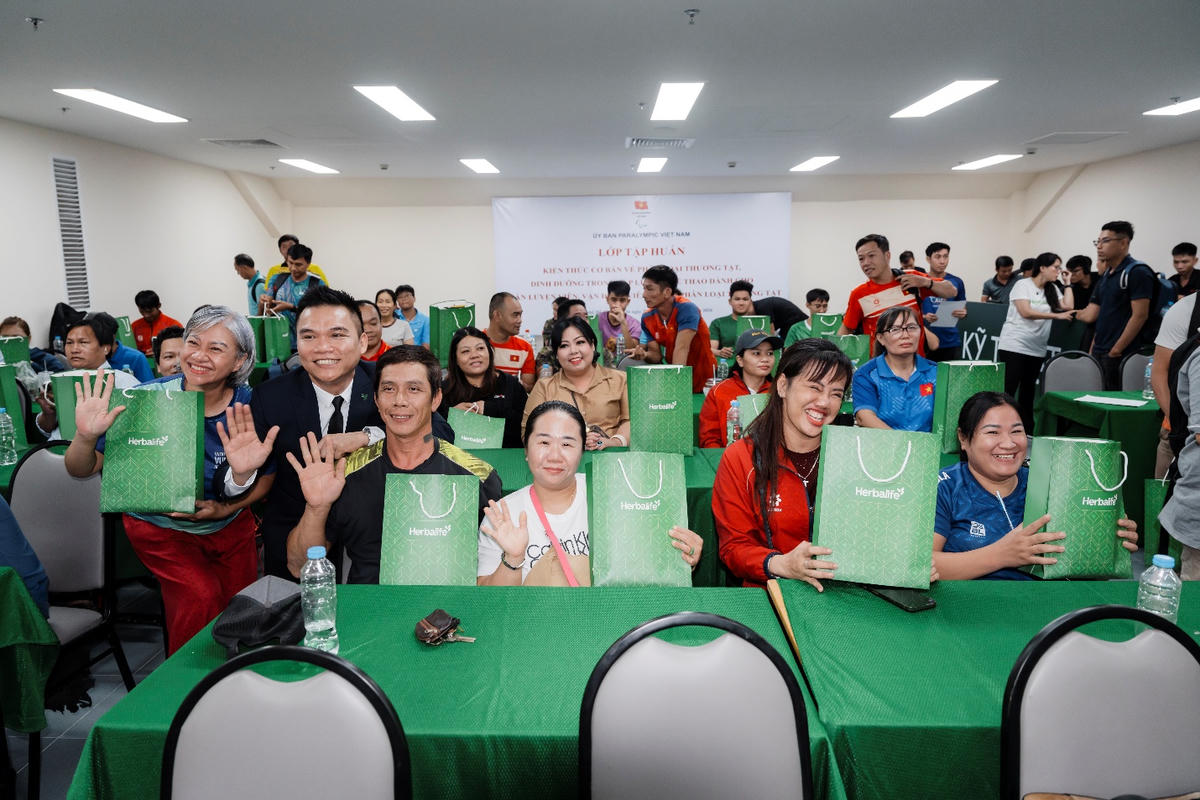 Quan tâm chất lượng đào tạo dinh dưỡng của Herbalife dành cho các VĐV khuyết tật được nâng cao qua buổi tập huấn.