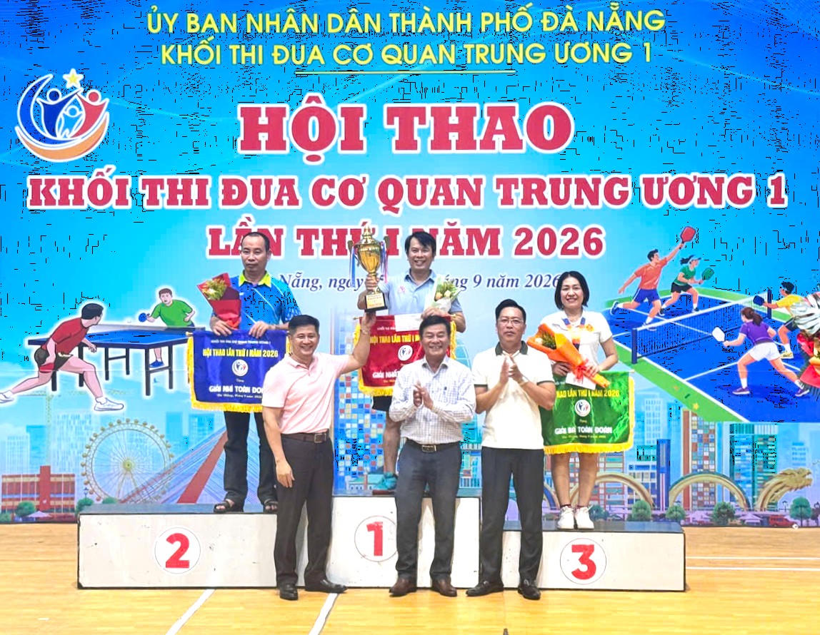 Ngân hàng Chính sách xã hội Đà Nẵng giành giải Nhất toàn đoàn Hội thao Khối thi đua Cơ quan Trung ương 1