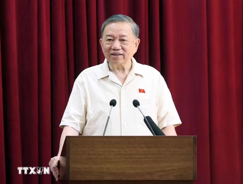Tổng Bí thư, Chủ tịch nước Tô Lâm phát biểu. (Ảnh: Thống Nhất/TTXVN).