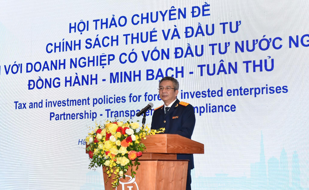 Ông Mai Xuân Thành, Cục trưởng Cục Thuế phát biểu khai mạc. Ảnh: MOF.