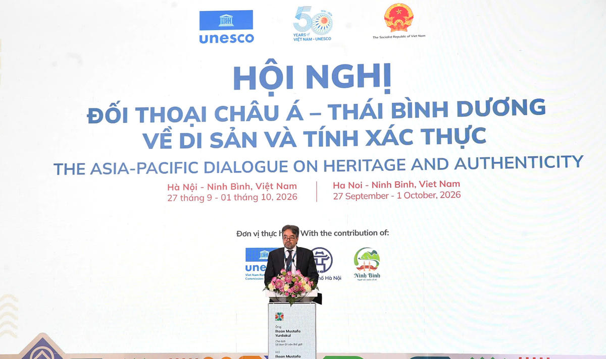 Ông Ihsan Mustafa Yurdakul, Chủ tịch Ủy ban Di sản thế giới phát biểu chia sẻ tại phiên khai mạc hội nghị.